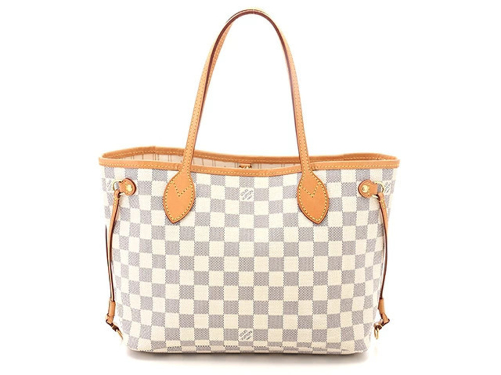 LOUIS VUITTON Neverfull Tote Bag Azur White